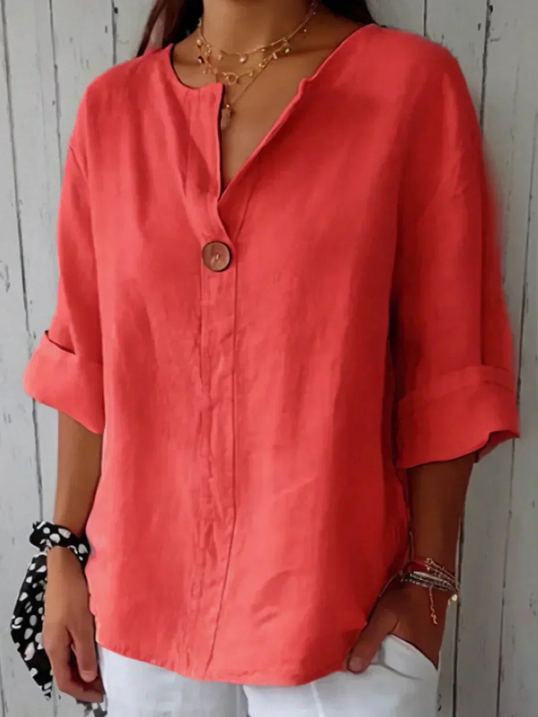 JENNY | CASUAL V-NECK BLOUSE