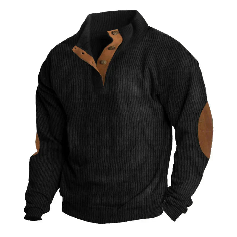CLINT | RIBBED BUTTON SWEATER