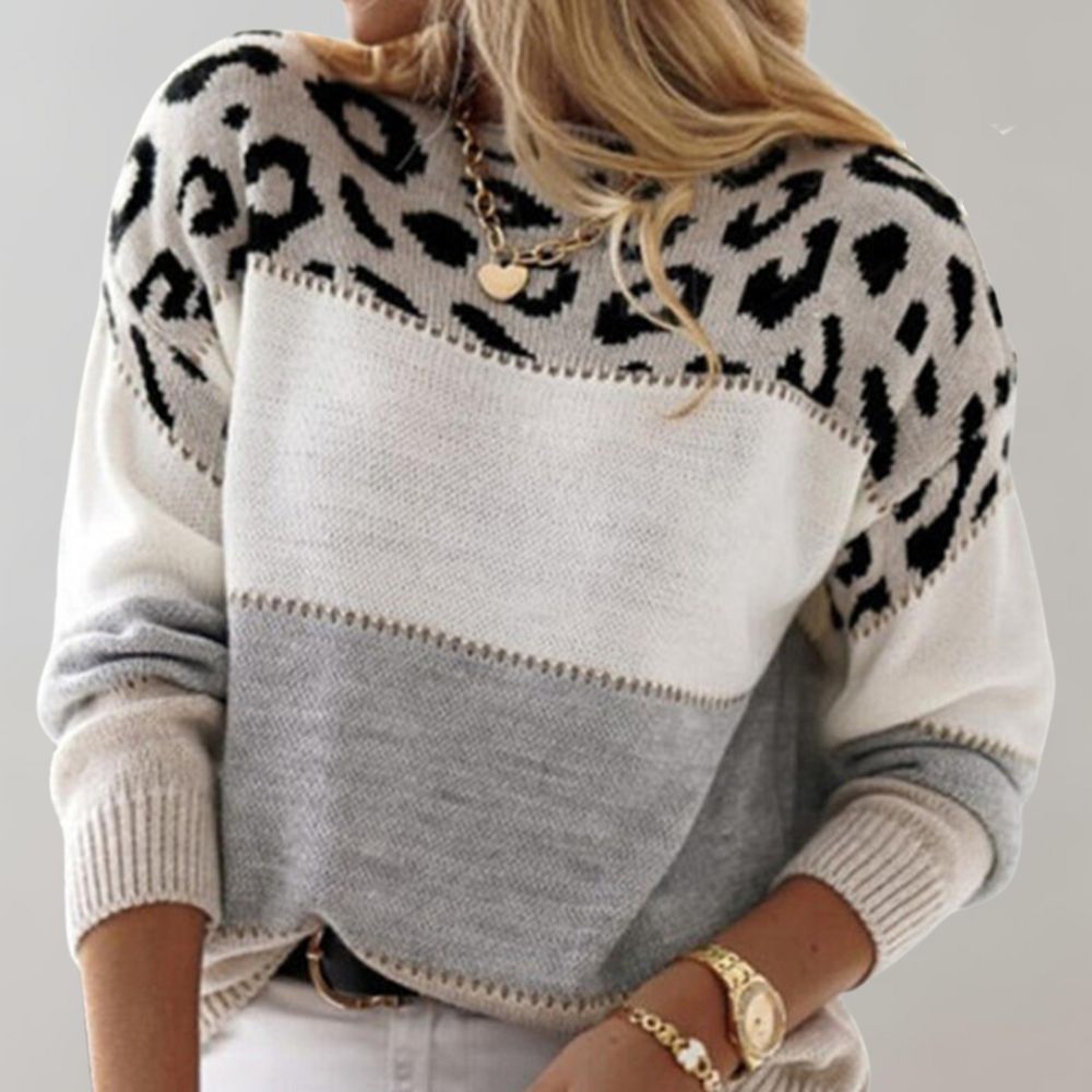 CHERLYN | CASUAL JUMPER WITH PANTER PRINT