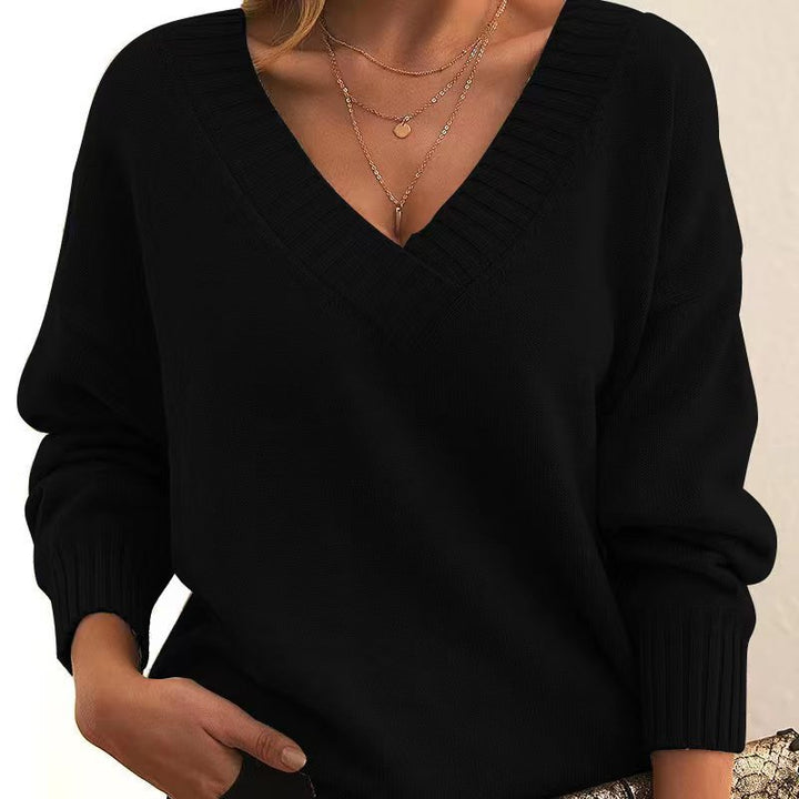 TALIA | DEEP V-NECK SWEATER