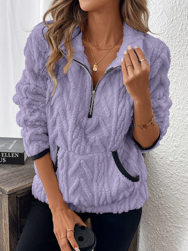 HILARA | COSY SWEATER WITH QUARTER-ZIP