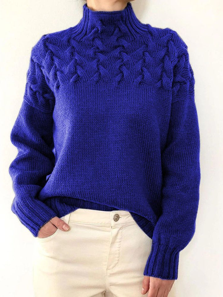 BRIONY | TEXTURED HIGH-NECK SWEATER