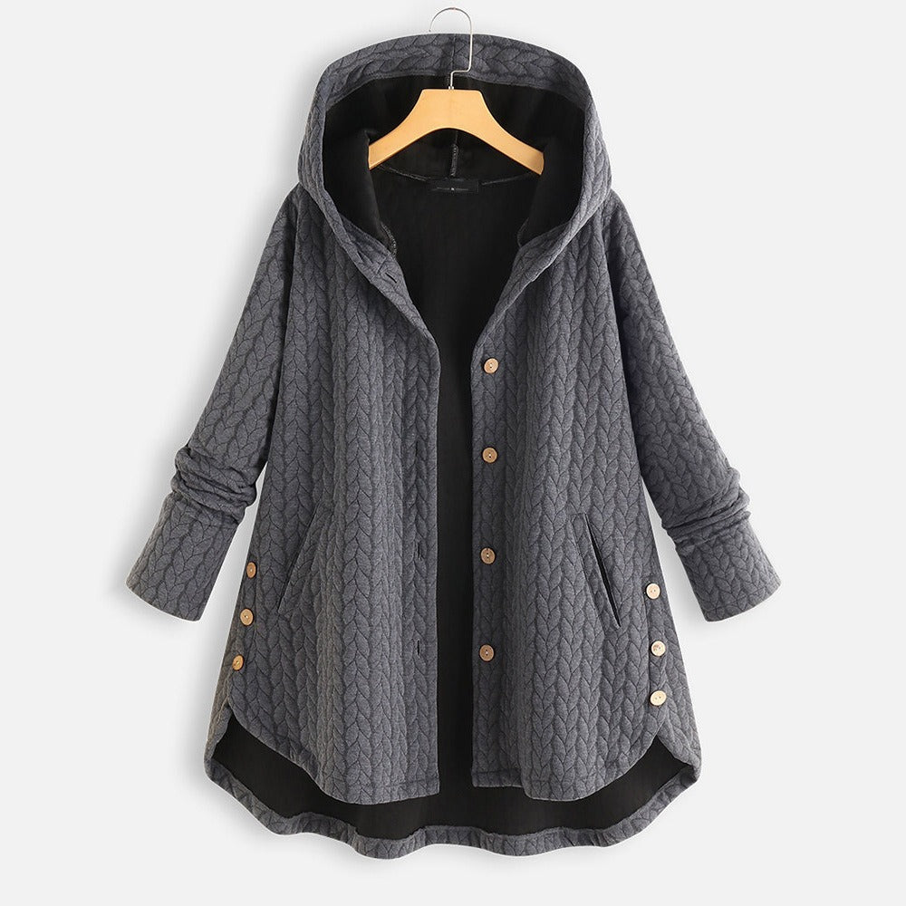 DARIA | HOODED BUTTON-UP COAT