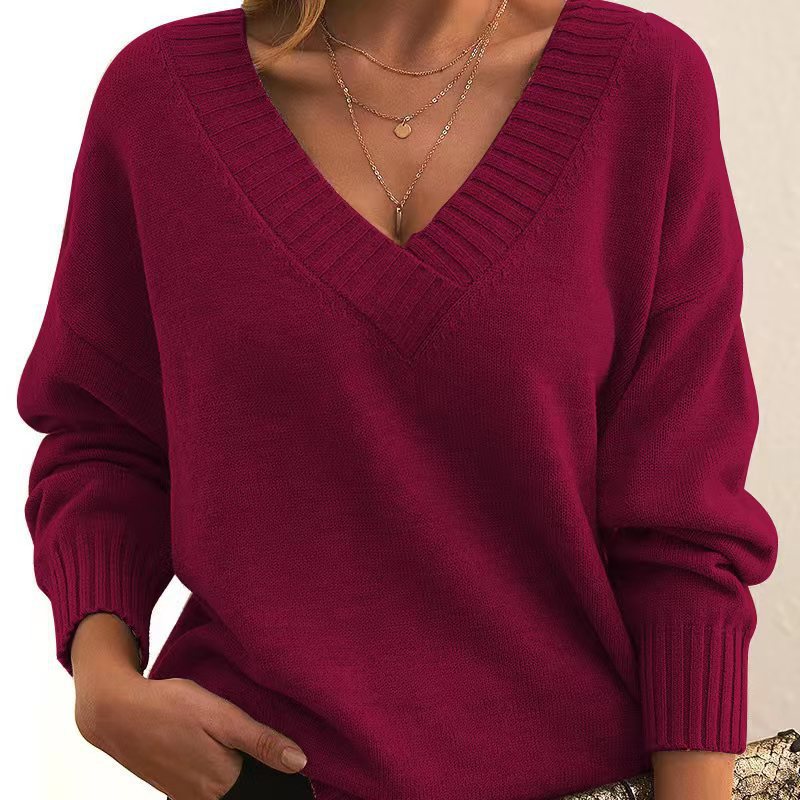 TALIA | DEEP V-NECK SWEATER