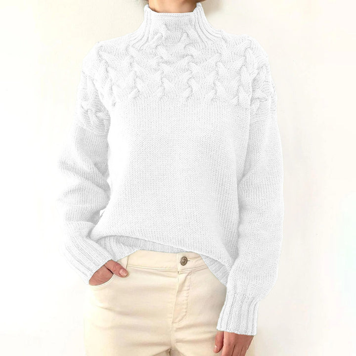 BRIONY | TEXTURED HIGH-NECK SWEATER