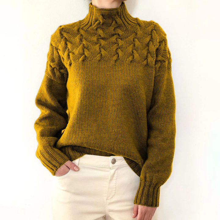 BRIONY | TEXTURED HIGH-NECK SWEATER