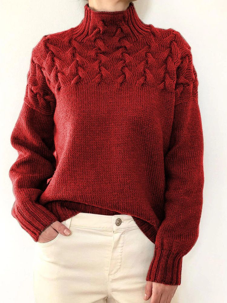 BRIONY | TEXTURED HIGH-NECK SWEATER