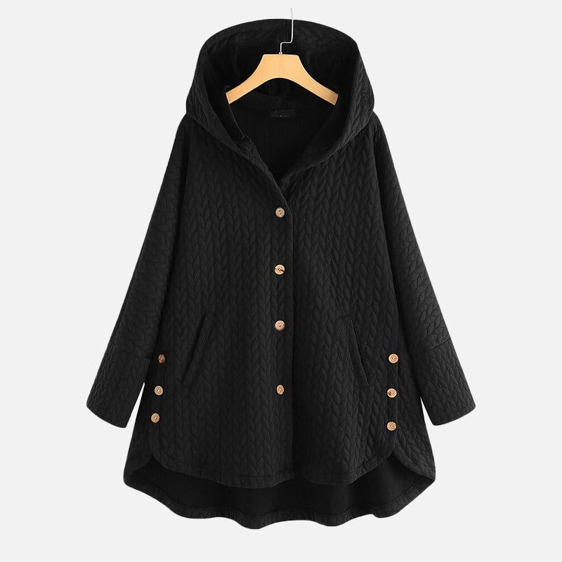 DARIA | HOODED BUTTON-UP COAT