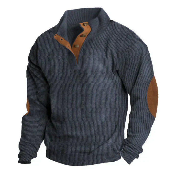 CLINT | RIBBED BUTTON SWEATER