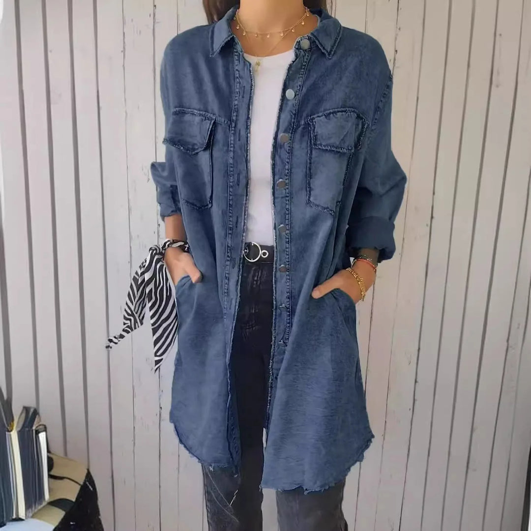 ARELLA | LONG DENIM BUTTON-UP