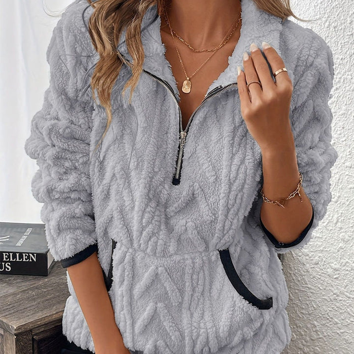 HILARA | COSY SWEATER WITH QUARTER-ZIP