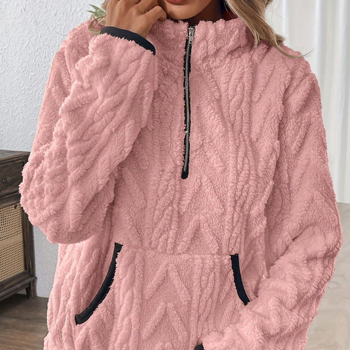 HILARA | COSY SWEATER WITH QUARTER-ZIP