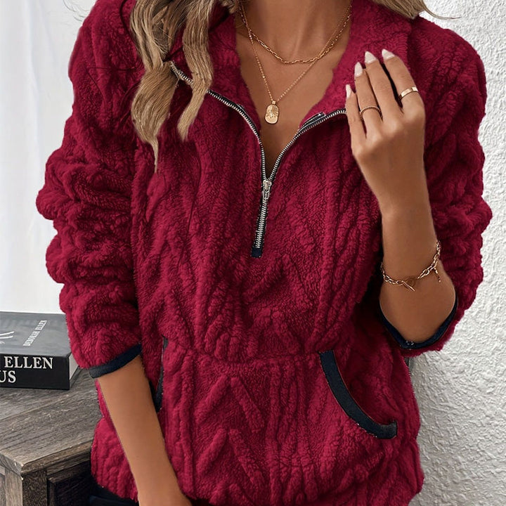 HILARA | COSY SWEATER WITH QUARTER-ZIP